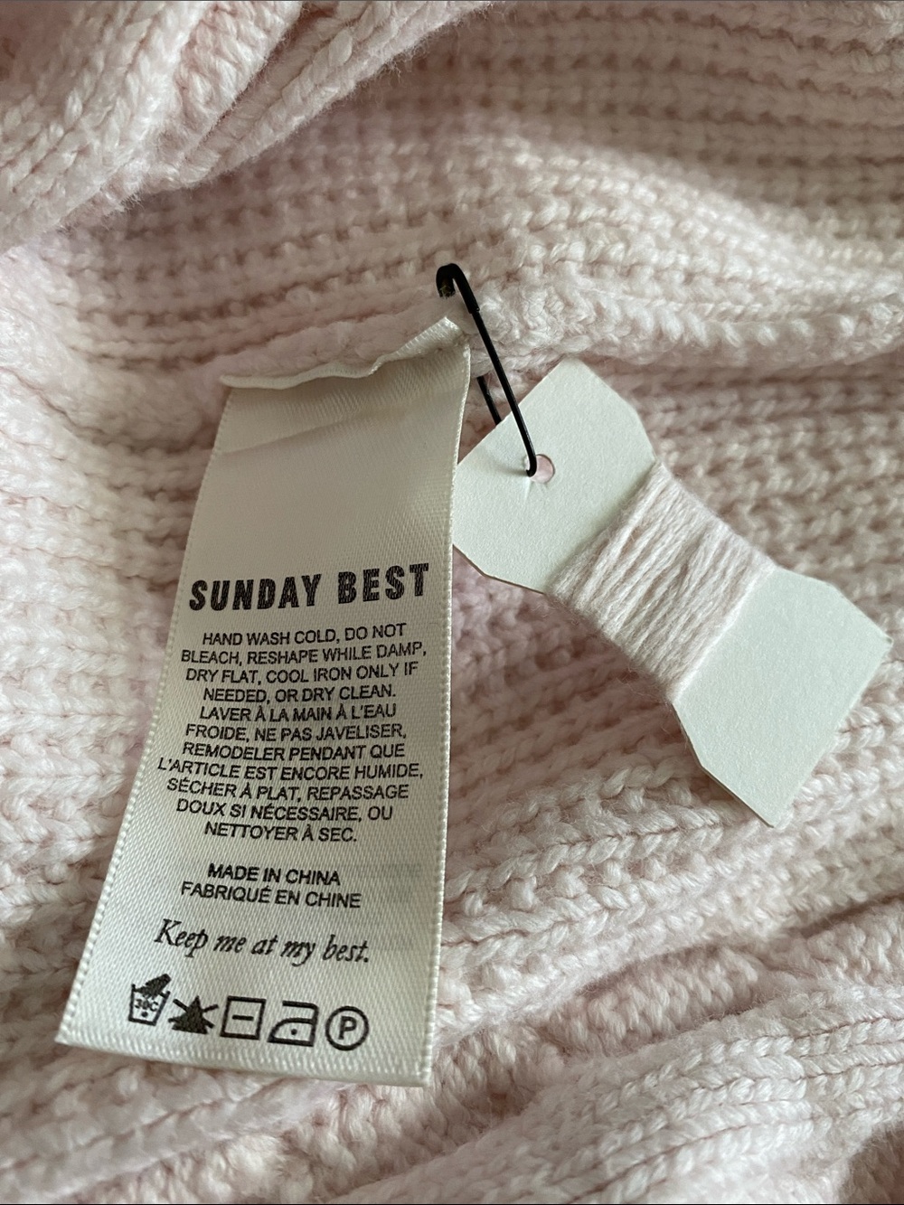 Aritzia Sunday Best Winston Cable-Knit V-Neck Vest Blush Pink Size Med Oversize - Picture 12 of 15